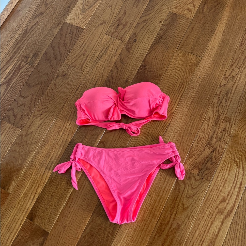 Pink Bandeau Bikini Set - Unbranded
